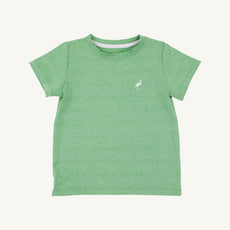 Prepletic™ Carter Crewneck - Grafton Green (Heathered) with Worth Avenue White Stork