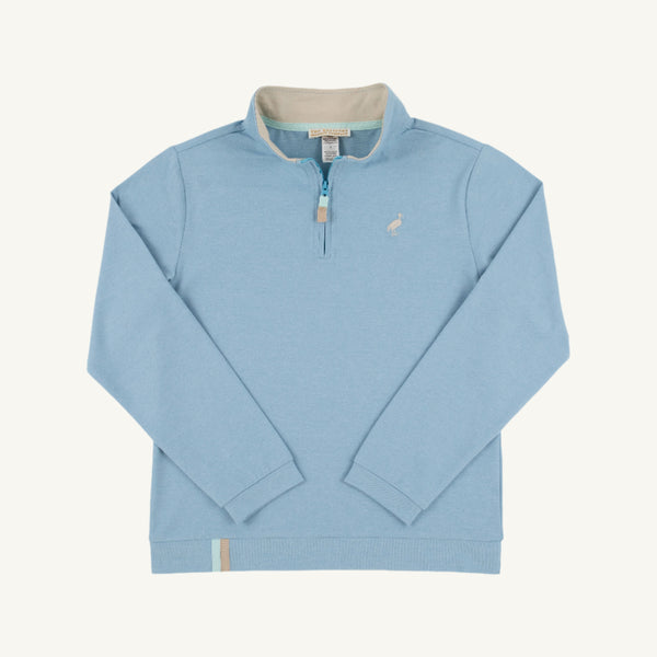 Prepletic™ Hayword Half-Zip - Barrington Blue with Osprey Oatmeal Stork