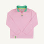 Prepletic™ Hayword Half-Zip - Pier Party Pink Stripe with Gibson Island Green