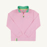 Prepletic™ Hayword Half-Zip - Pier Party Pink Stripe with Gibson Island Green