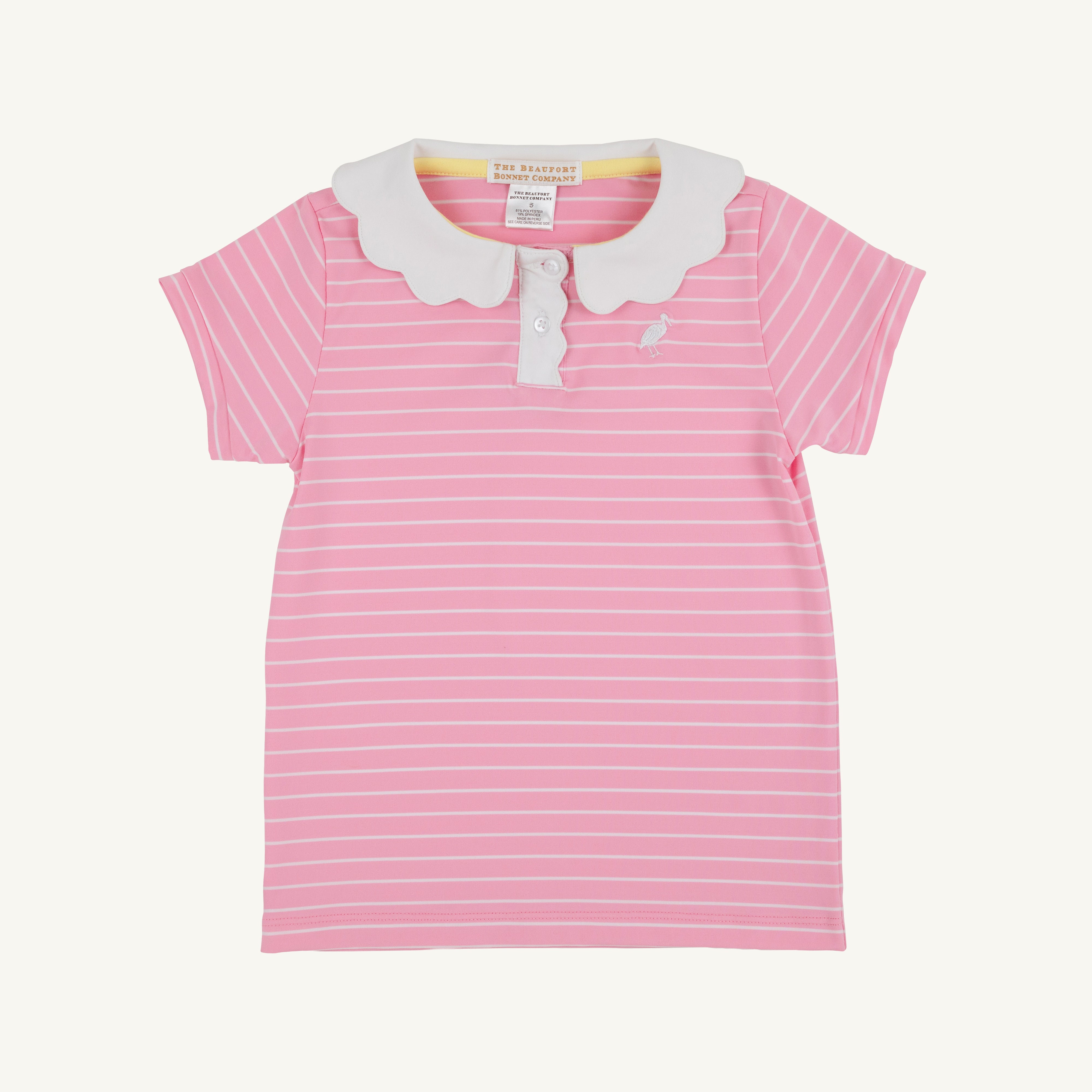 Prepletic™ Preppy Polo - Pier Party Pink Stripe with Worth Avenue White