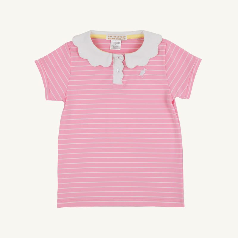 Prepletic™ Preppy Polo - Pier Party Pink Stripe with Worth Avenue White