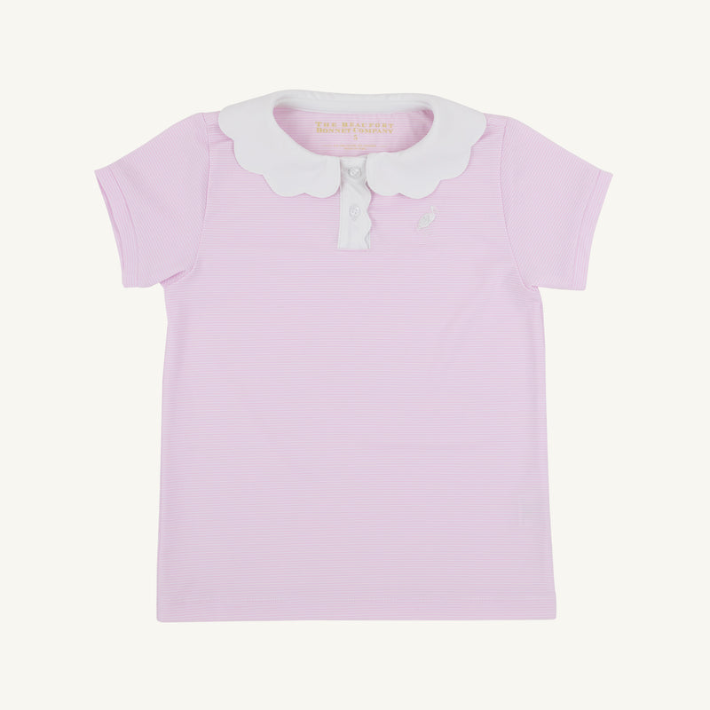 Prepletic™ Preppy Polo - Valley High Violet Stripe with Worth Avenue White