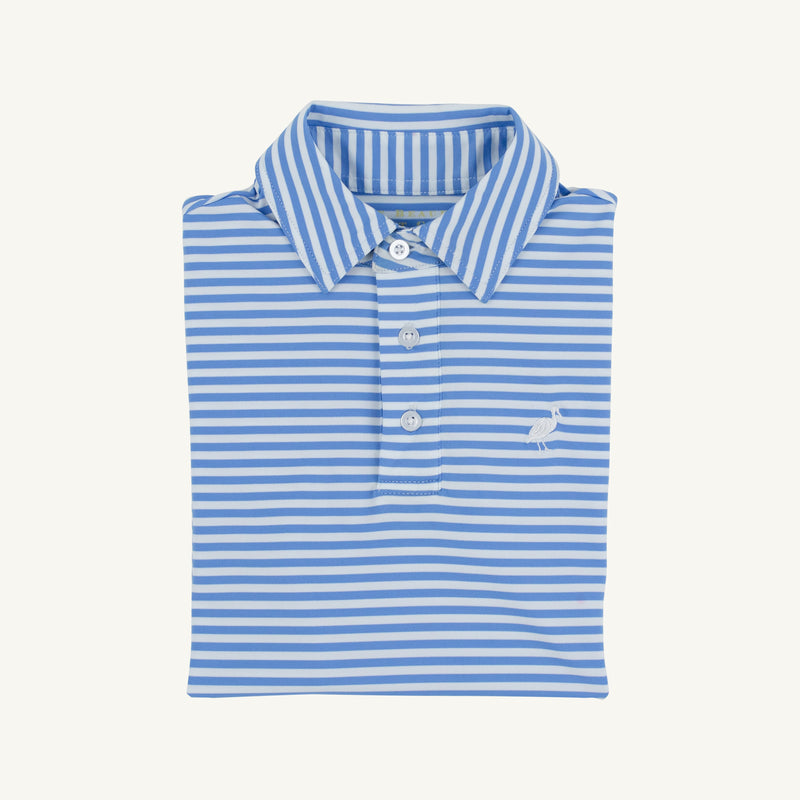 Prepletic™ Prim & Proper Polo - Sunrise Blvd. Stripe with Worth Avenue White Stork