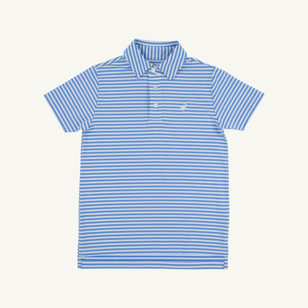 Prepletic™ Prim & Proper Polo - Sunrise Blvd. Stripe with Worth Avenue White Stork