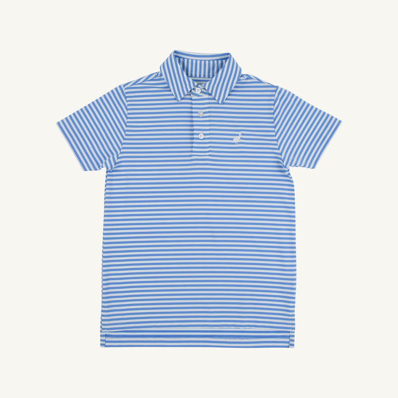 Prepletic™ Prim & Proper Polo - Sunrise Blvd. Stripe with Worth Avenue White Stork