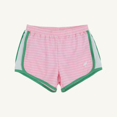 Prepletic™ Shimmy Shake Shorts - Pier Party Pink Stripe with Gibson Island Green