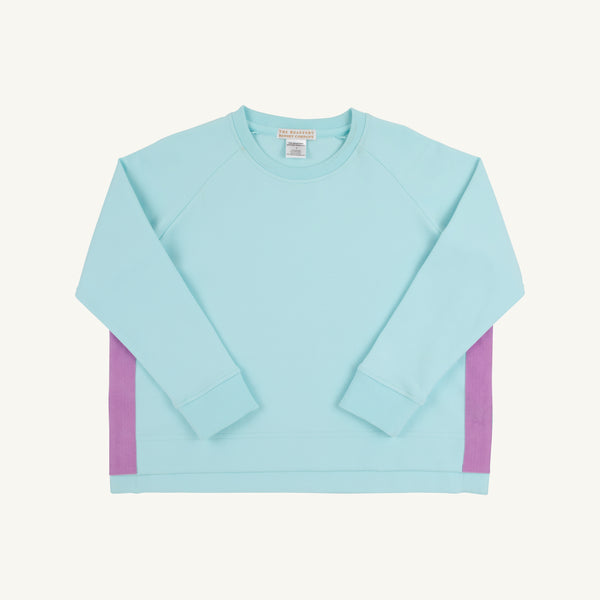 Prepletic™ Women's Courtney's Cozy Crewneck - Edisto Egg Blue with Valley High Violet