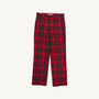 Full-length Prep School Pants - Society Prep Plaid trousers in a red and green pattern.
