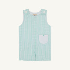 Prescott Pocket Jon Jon - Turks Teal Windowpane with Worth Avenue White