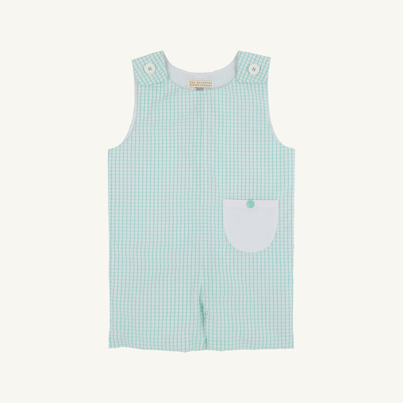 Prescott Pocket Jon Jon - Turks Teal Windowpane with Worth Avenue White