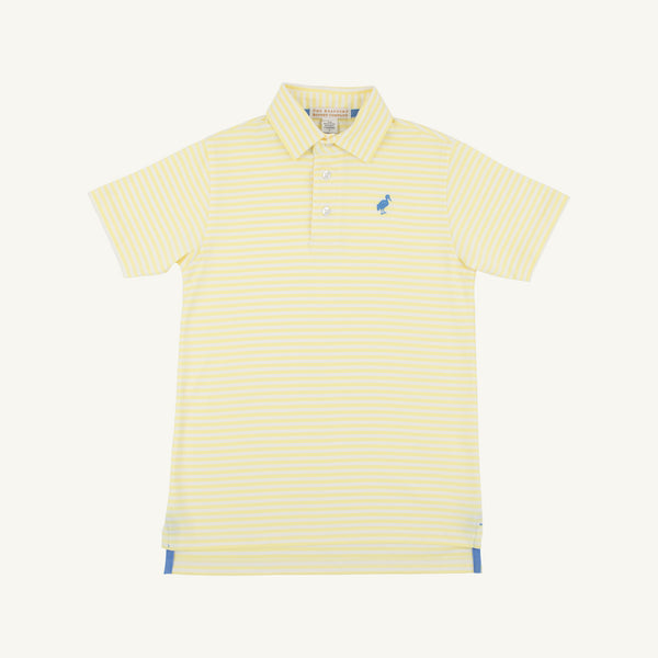 Prim & Proper Polo & Onesie - Lake Worth Yellow Stripe with Barbados B