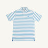 Prim & Proper Polo & Onesie - Worth Avenue White, Belhaven Blue, & Wood Boat Blue Stripe with Wood Boat Blue Stork
