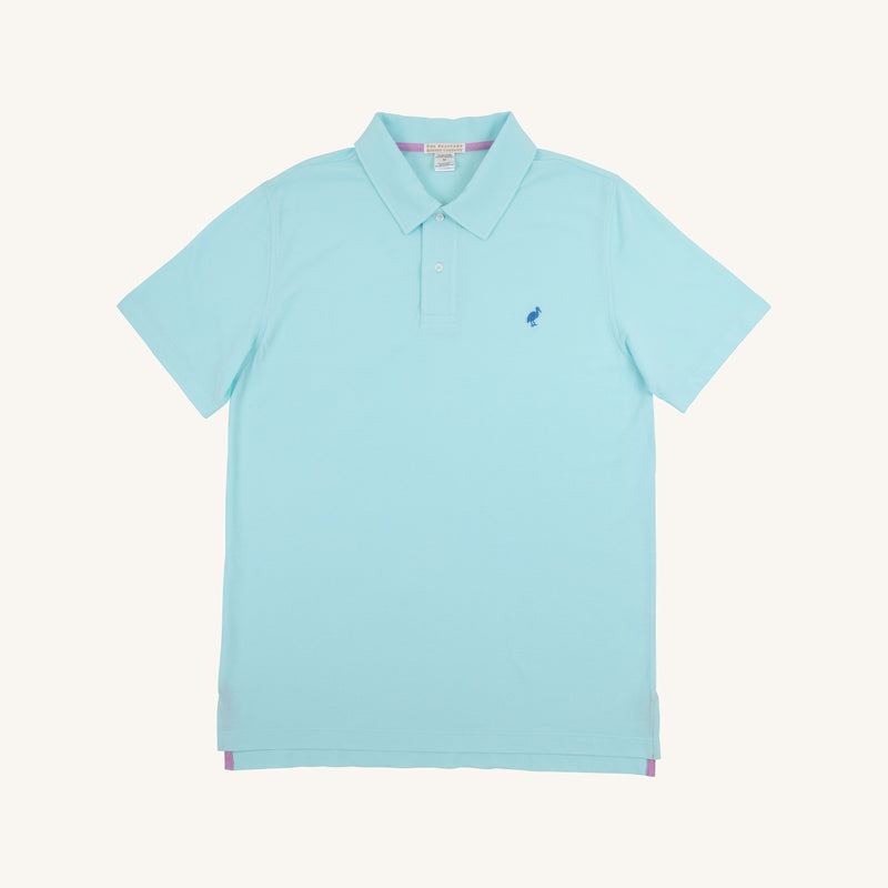 Prim & Proper Beach Polo & Onesie - Edisto Egg Blue with Wood Boat Blue Stork