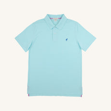 Prim & Proper Beach Polo & Onesie - Edisto Egg Blue with Wood Boat Blue Stork