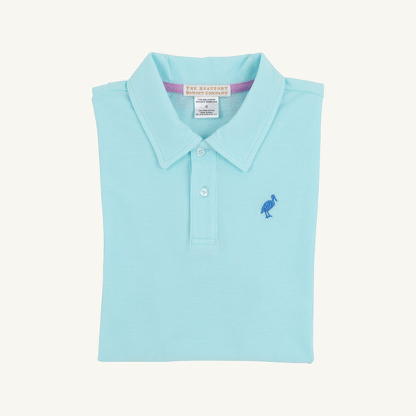 Prim & Proper Beach Polo & Onesie - Edisto Egg Blue with Wood Boat Blue Stork