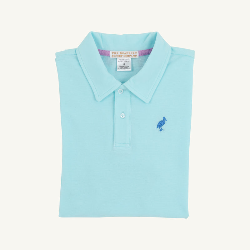 Prim & Proper Beach Polo & Onesie - Edisto Egg Blue with Wood Boat Blue Stork