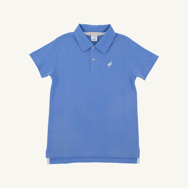 Prim & Proper Beach Polo & Onesie - Sunrise Blvd. Blue with Multicolor Stork
