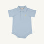Prim & Proper Polo & Onesie - Buckhead Blue with Bellport Butter Yellow Stork