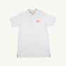 The Beaufort Bonnet Company’s Tennessee Prim & Proper Polo in Worth Avenue White features short sleeves, a classic collar, a button placket, and an orange embroidered Tennessee logo on the left chest. Made from soft Pima Cotton Knit, this polo is displayed laid flat against a plain background.
