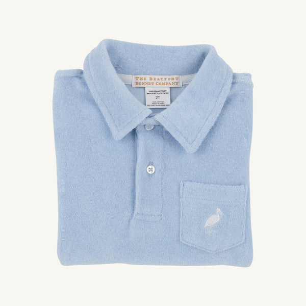 Prim & Proper Polo (Terrycloth) - Beale Street Blue with Worth Avenue White Stork