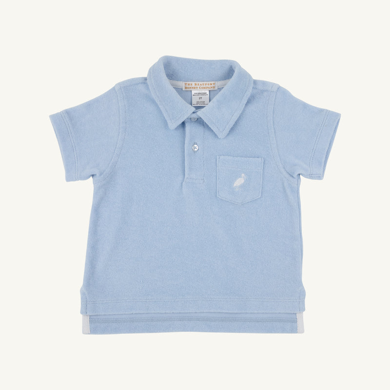 Prim & Proper Polo (Terrycloth) - Beale Street Blue with Worth Avenue White Stork