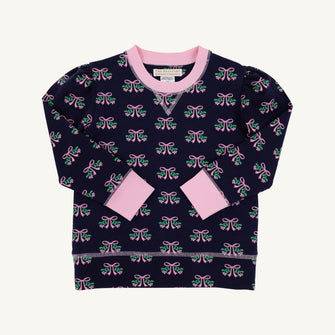Embroidery result for: Puff Sleeve Cassidy Comfy Crewneck - Beloved Bows with Pier Party Pink