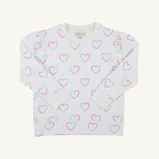 Puff Sleeve Cassidy Comfy Crewneck - Have a Little Heart with Worth Avenue White