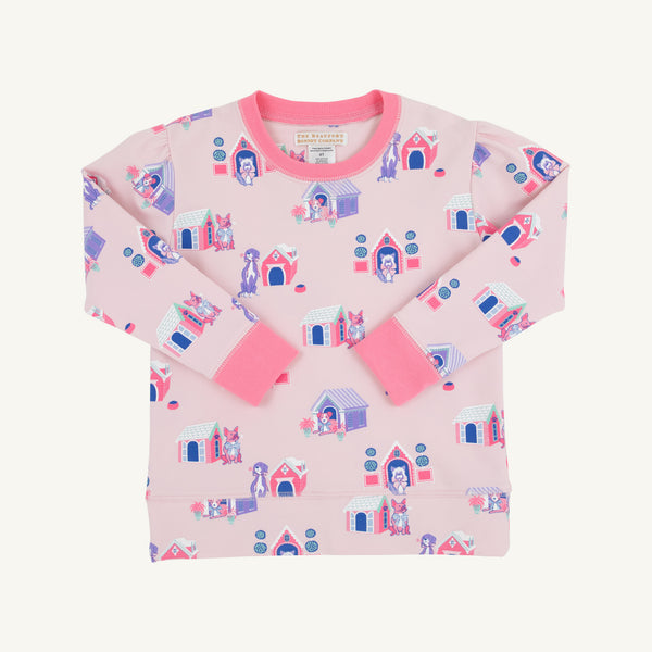 Puff Sleeve Cassidy Comfy Crewneck - In the Dog House with Romany Rose
