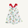 Reagan Romper - Biltmore Blooms (Buckhead Blue) with Richmond Red