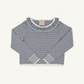 Reece Ruffle Sweater - Palmetto Pearl & Nantucket Navy Stripe