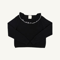 Reece Ruffle Sweater - Newport Night with Palmetto Pearl