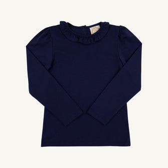 Embroidery result for: Reece Ruffle Top - Nantucket Navy