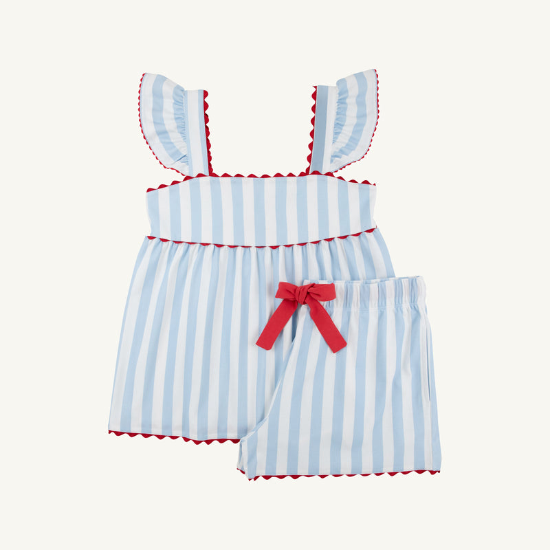 Rest & Rise Set - Caicos Cabana Stripe (Beale Street Blue) with Richmond Red