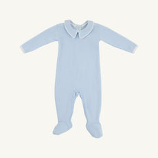 Rock Me Romper (Ribbed) - Buckhead Blue with Worth Avenue White