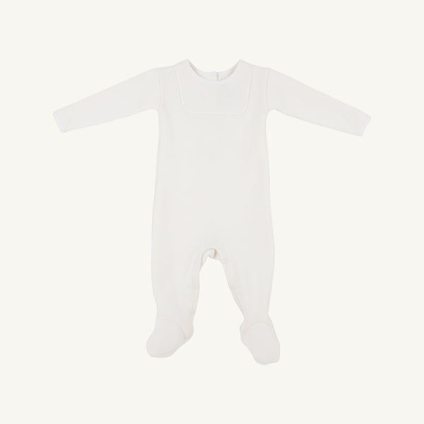 Rock Me Romper (Ribbed) - Palmetto Pearl with Worth Avenue White