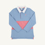 Rollins Rugby Shirt - Barrington Blue, Worth Avenue White, & Nantucket Red with Nantucket Red Stork