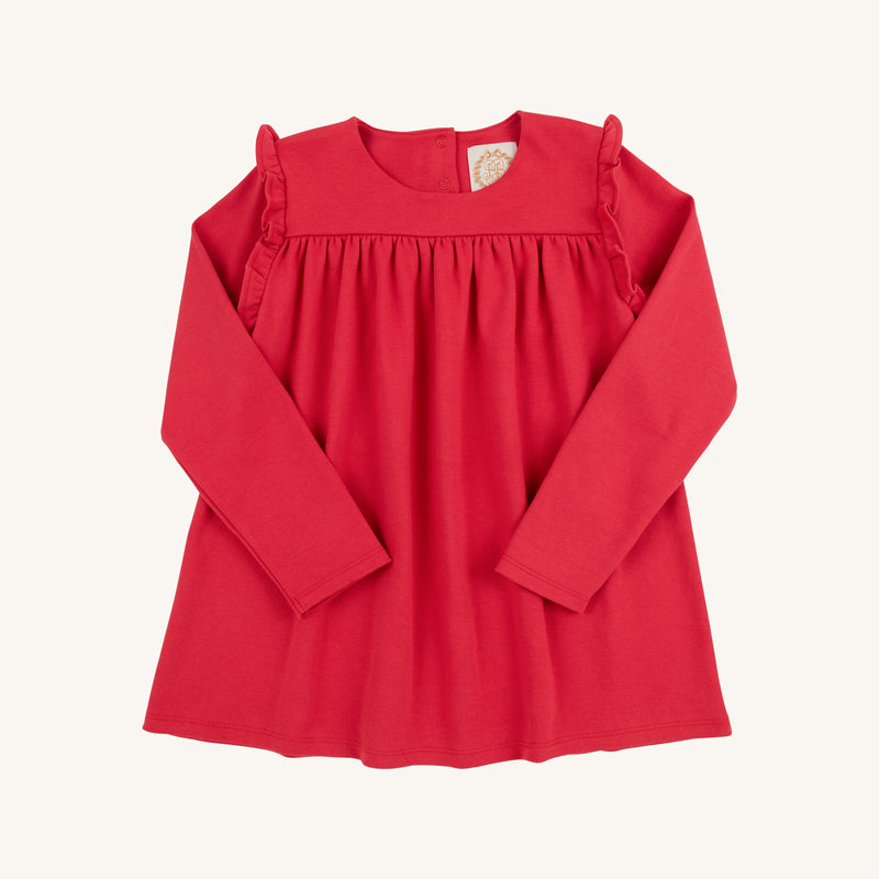 Ruby Mills Ruffle Top - Richmond Red