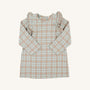 Long Sleeve Ruehling Ruffle Dress - Henry Clay Houndstooth (Edisto Egg Blue)
