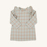 Long Sleeve Ruehling Ruffle Dress - Henry Clay Houndstooth (Edisto Egg Blue)