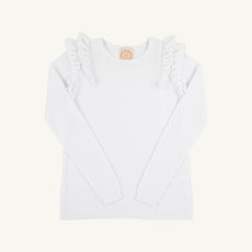 Ruehling Ruffle Sweater - Worth Avenue White