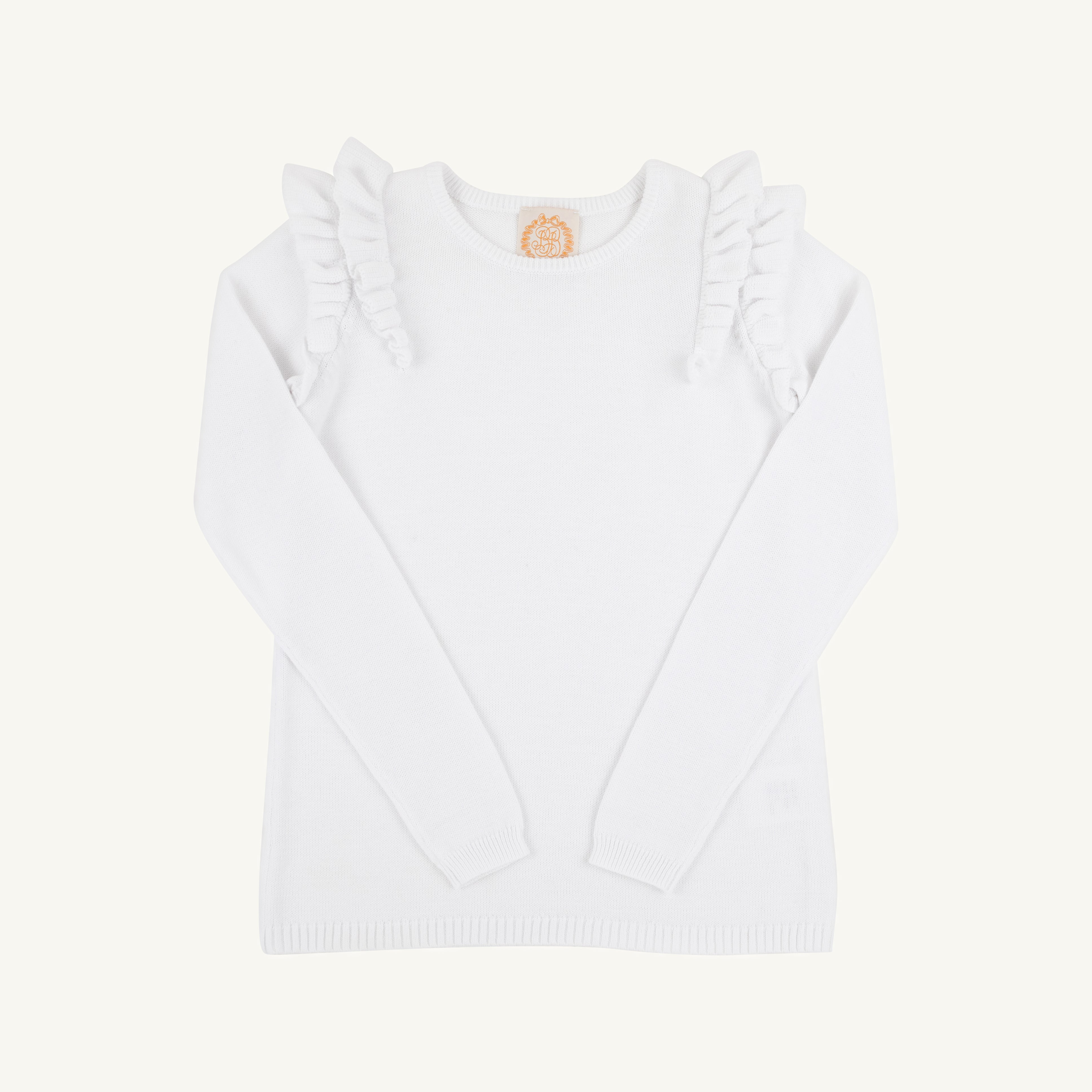 Ruehling Ruffle Sweater - Worth Avenue White