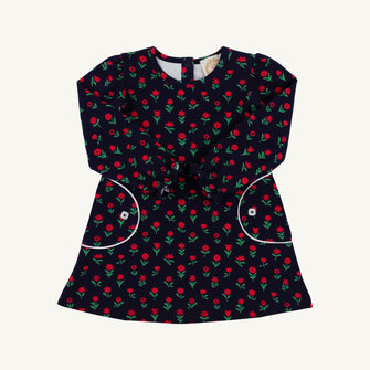 Embroidery result for: Sadie Sweatshirt Dress - Prescott Farm Flowers with Worth Avenue White