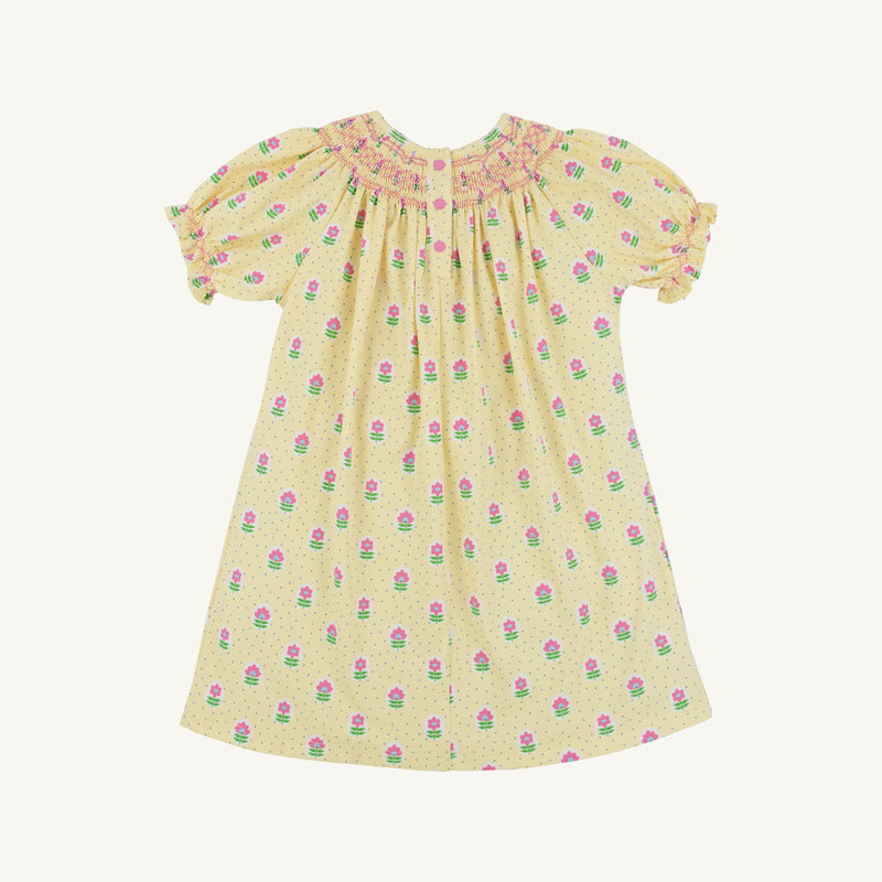 Sandy Smocked Dress - Fairway Floral with Winter Park Pink