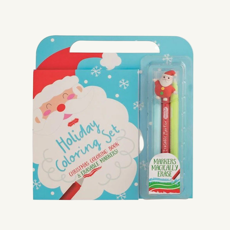 Holiday Coloring Book & Erasable Marker Set (Santa) - Mudpie