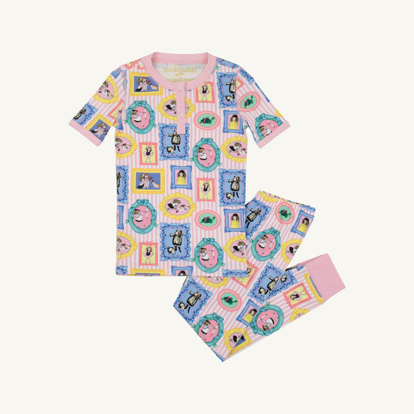 Sara Jane's Short Sleeve Set - Eloise's Picture Perfect Day with Palm Beach Pink