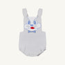 Sayre Sunsuit - Grantley Gray Mini Gingham with Dog Applique