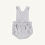 Sayre Sunsuit - Grantley Gray Mini Gingham with Dog Applique