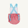 Sayre Sunsuit - Richmond Red Gingham with Belhaven Blue and Worth Avenue White