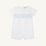 Sebastian Smocked Romper - Worth Avenue with Beale Street Blue with Sarasota Sky
